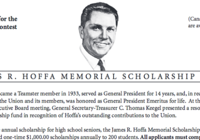 Apply Now for Teamster Essay Contest Scholarships