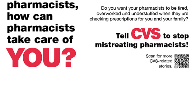 Union Informs Public of CVS Pharmacists’ Unfair Working Conditions