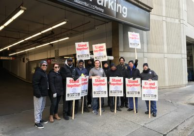 Local 727 Pickets Prime Parking for Unlawful Behavior