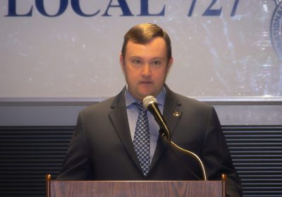 Teamster Local 727 Secretary-Treasurer Coli Attends Press Conference to Demand Trade Show Worker Relief