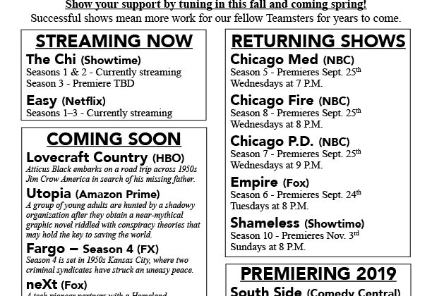 Support Your Teamster Brothers & Sisters–Tune Into These TV Shows!